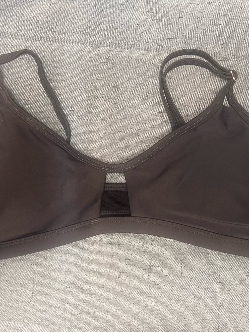 Cupshe Wireless Bralette Bikini Top - Charcoal